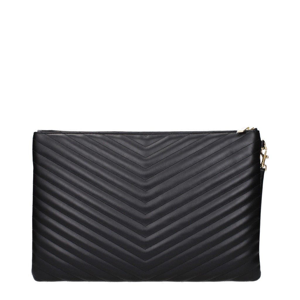 Saint Laurent Gewatteerde clutch – Zwart