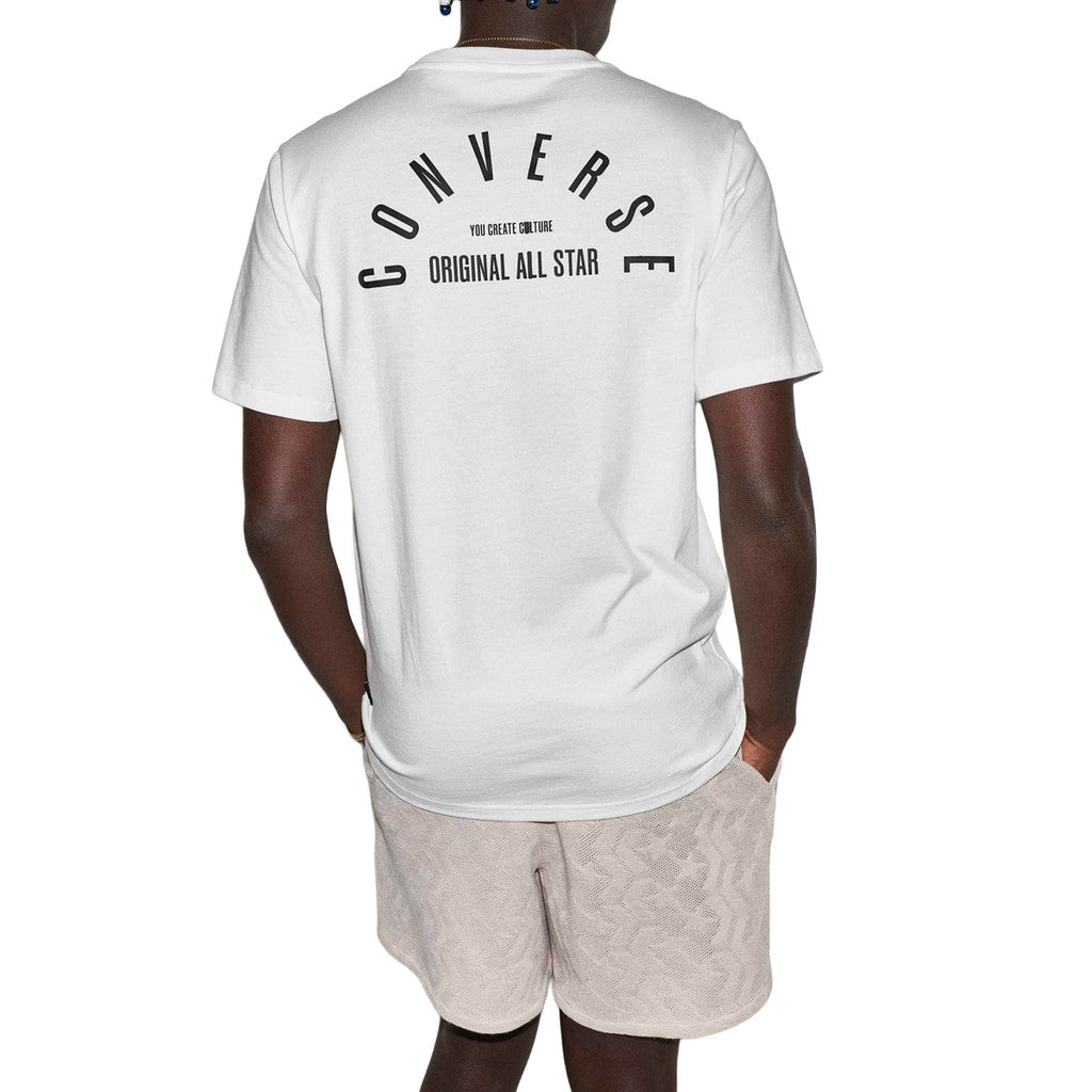 Converse T-shirt met print en bedrukt logo – Wit