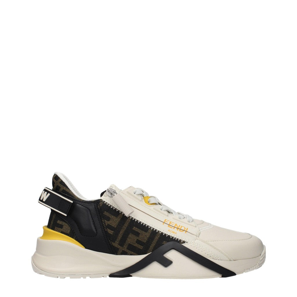 Fendi Sneakers met elastiek en rits – Beige / Bruin