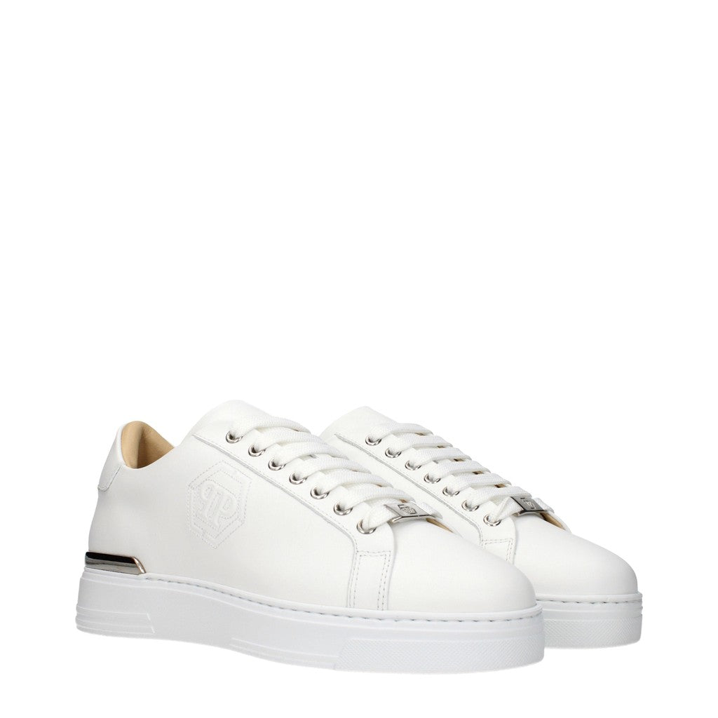 Philipp Plein Sneakers met zilverkleurige details – Wit