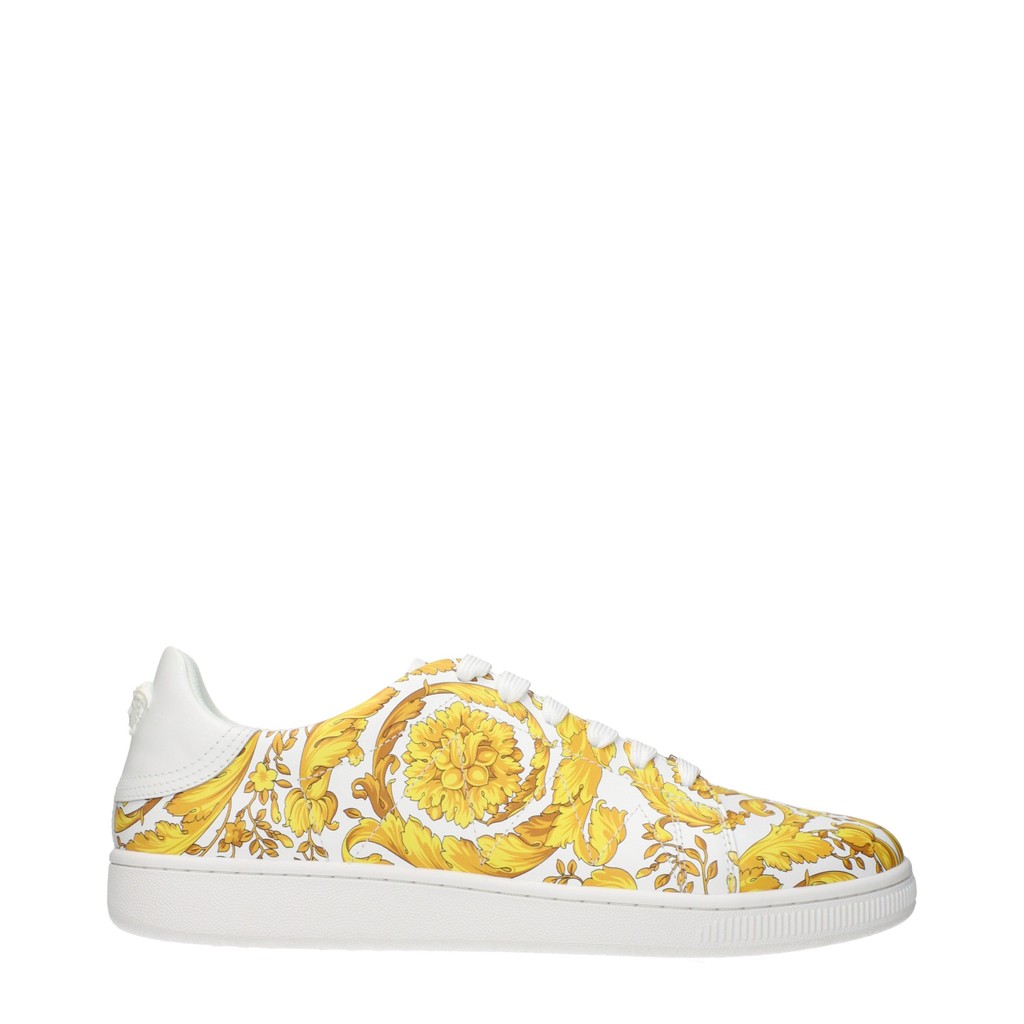 Versace Leren sneakers – Wit / Geel