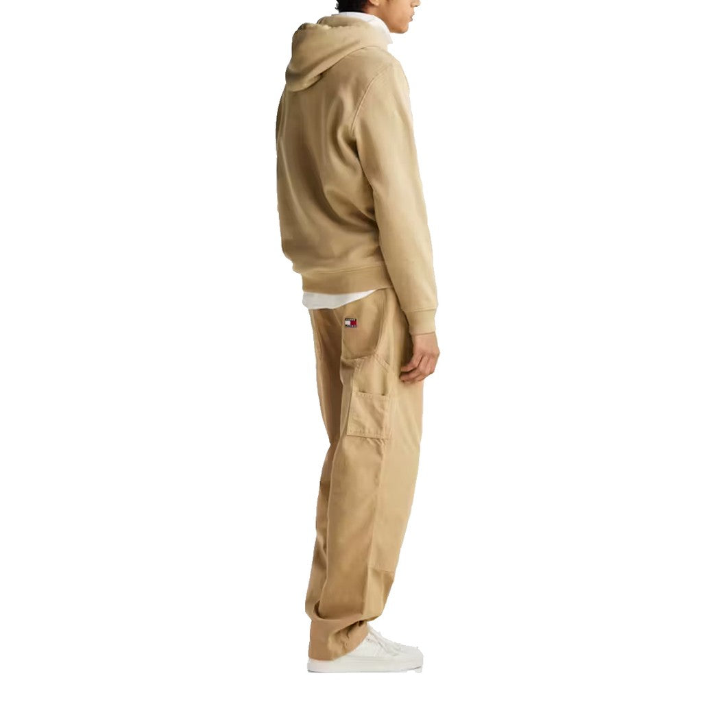 Tommy Jeans Regular Fit Hoodie met fleece binnenkant – Beige
