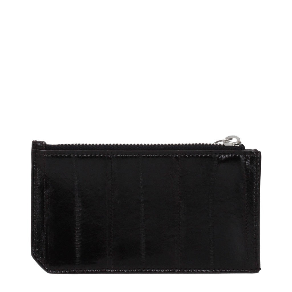 Saint Laurent Kaarthouder met zilverkleurige details – Bruin