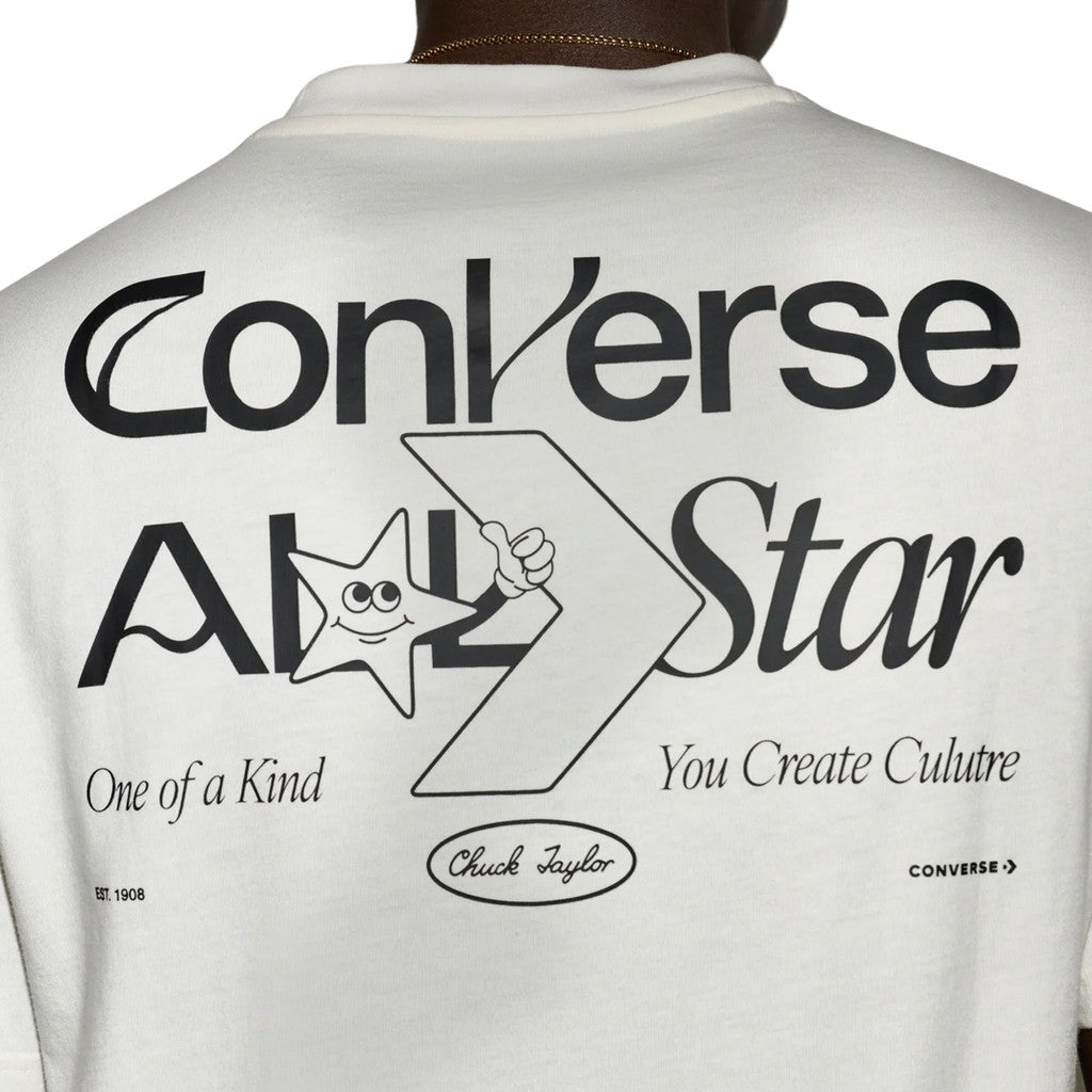 Converse T-shirt met ronde hals en bedrukt logo – Wit