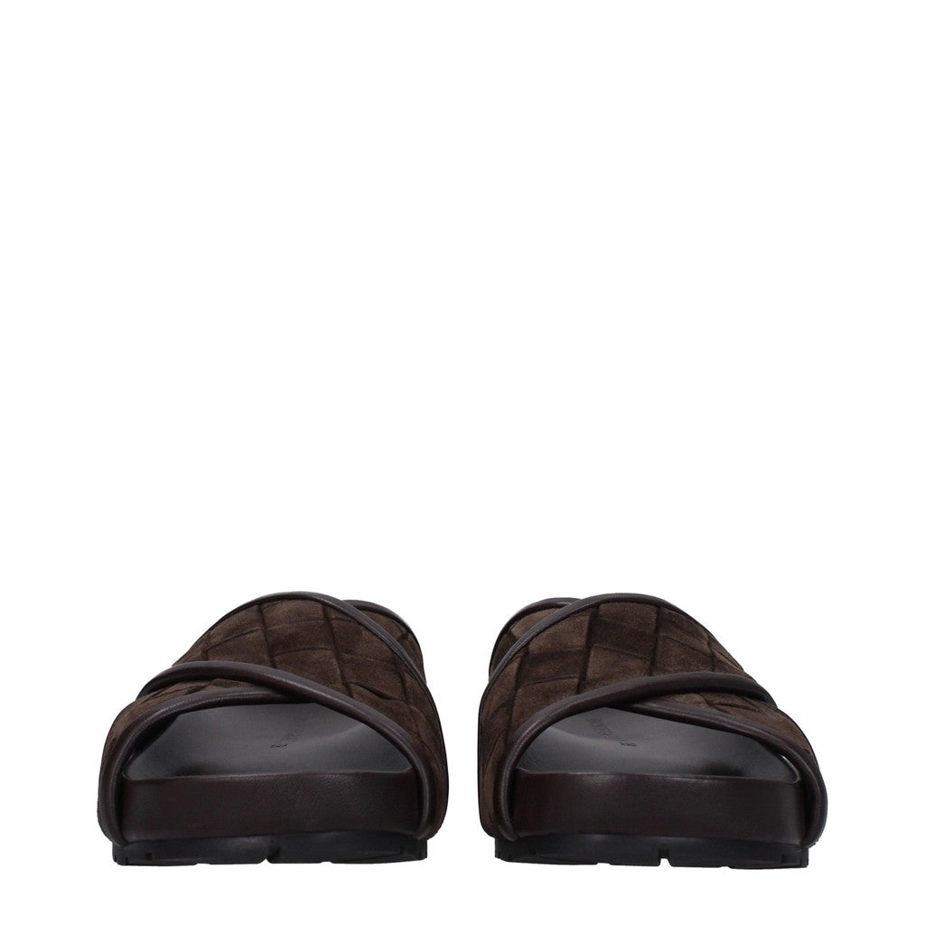 Bottega Veneta Herensandalen van suède en leer – Bruin