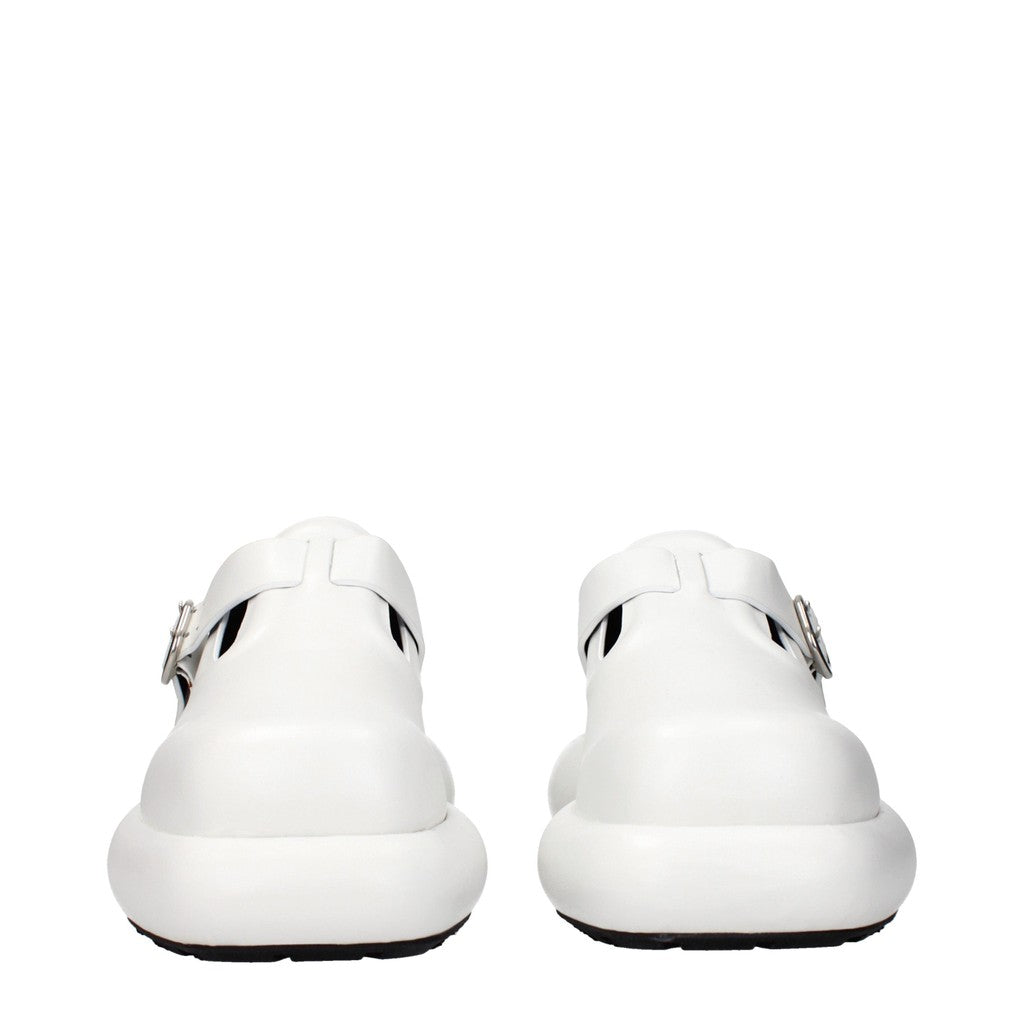 Jil Sander Sneakers met rubberen zool en ronde neus – Wit