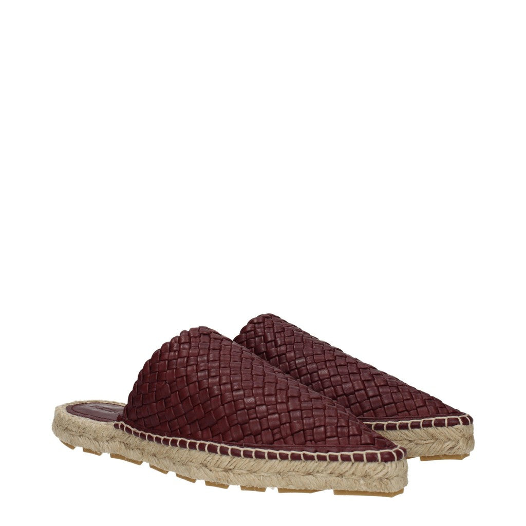 Bottega Veneta Leren muiltjes met puntige neus – Bordeaux