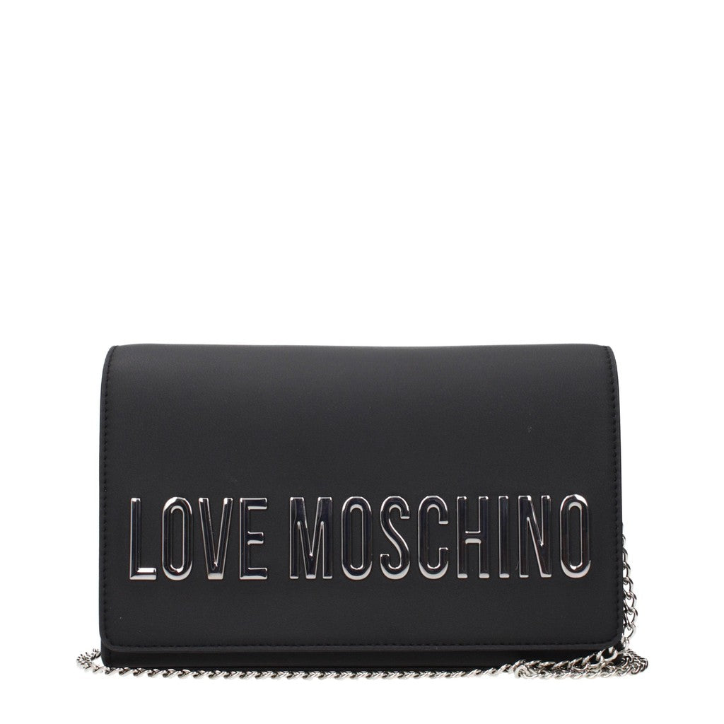 Love Moschino Compacte crossbodytas van polyurethaan – Zwart / Zilver