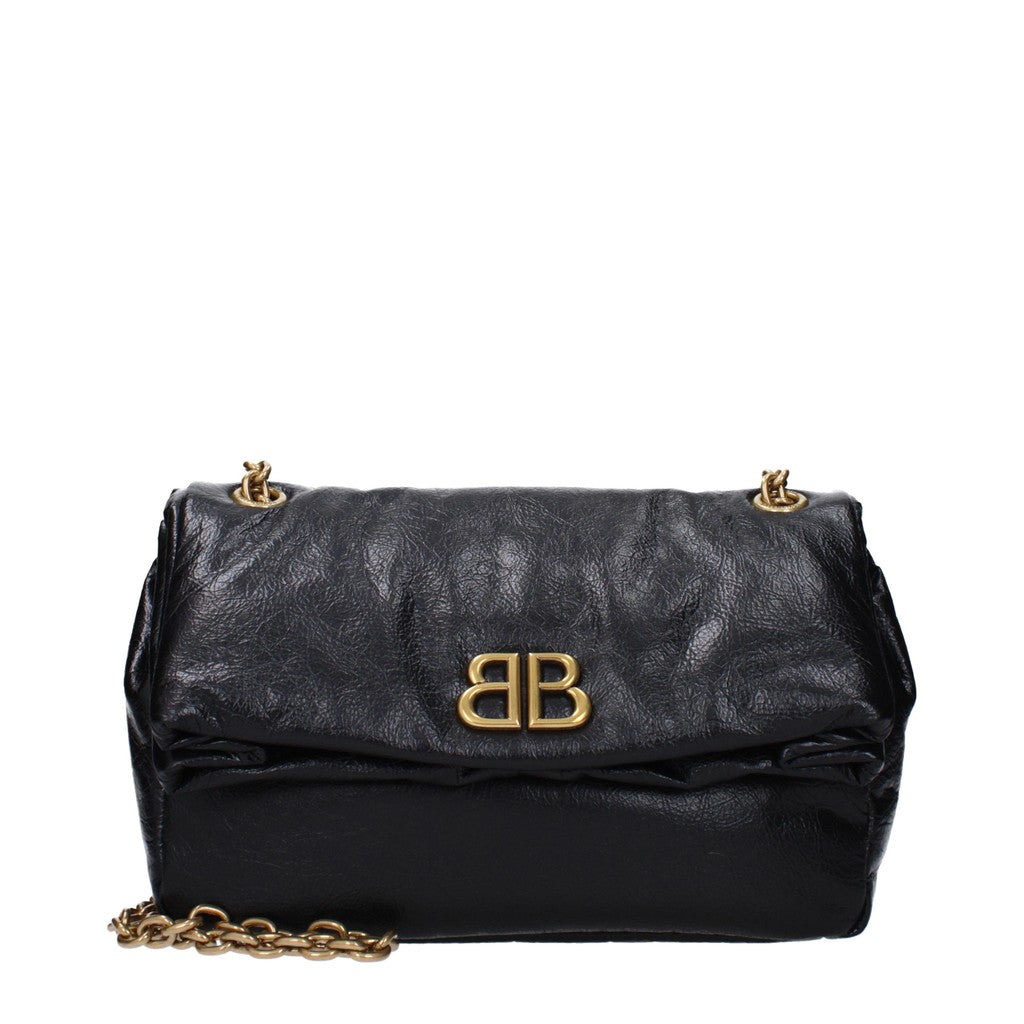 Balenciaga Monaco Small Schoudertas met goudkleurige details – Zwart