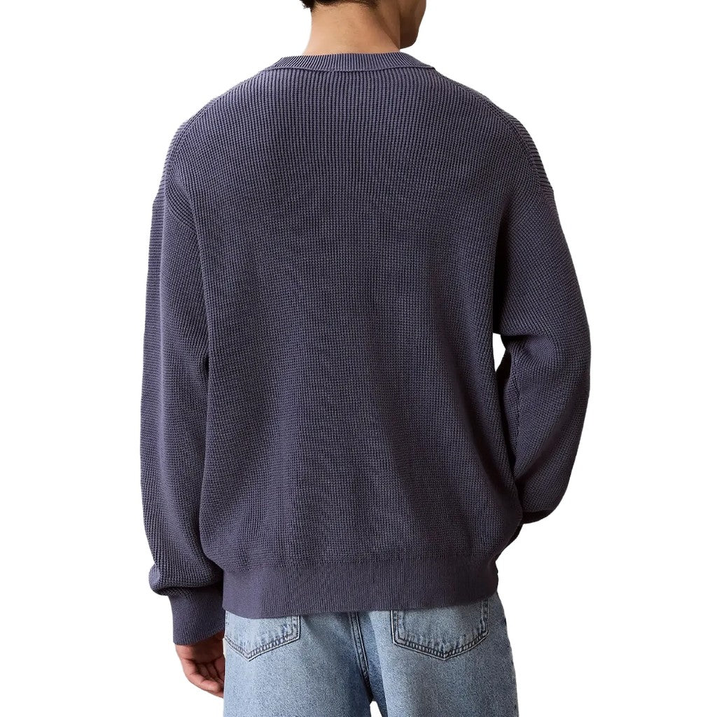 Calvin Klein Gebreide trui met ronde hals – Blauw