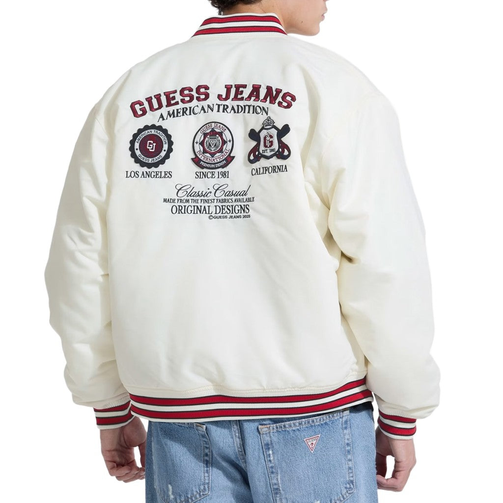Guess Bomberjack met knoopsluiting – Wit