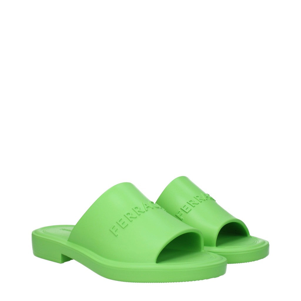 Salvatore Ferragamo Giuneva Slippers met open teen – Groen