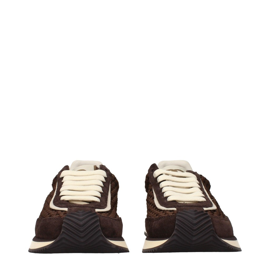 Dolce & Gabbana Sneakers van stof, suède en leer – Bruin