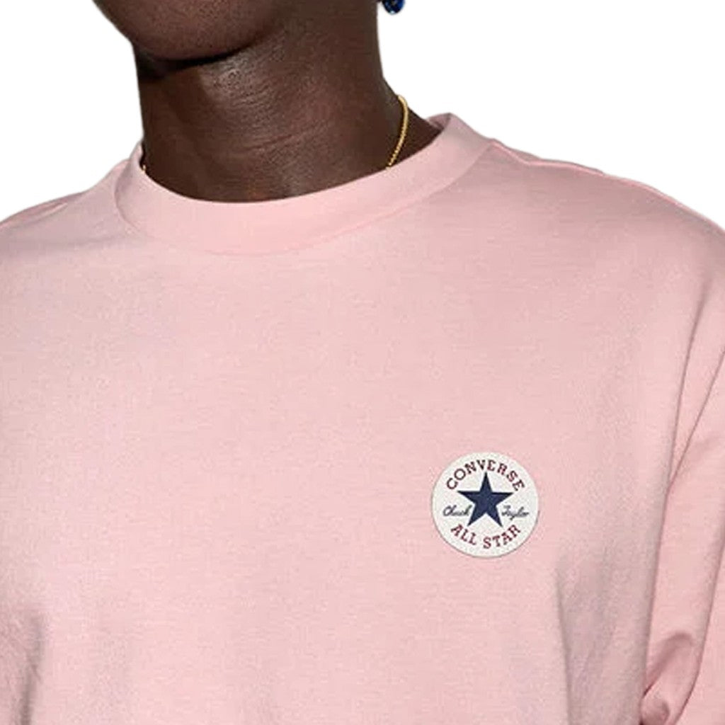 Converse T-shirt met ronde hals en bedrukt logo – Roze