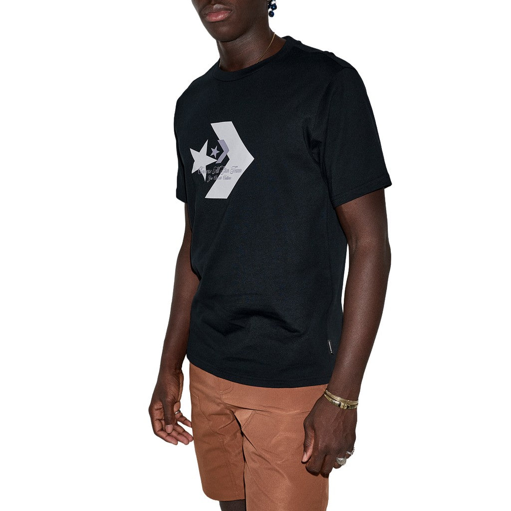 Converse T-shirt met ronde hals en bedrukt logo – Zwart