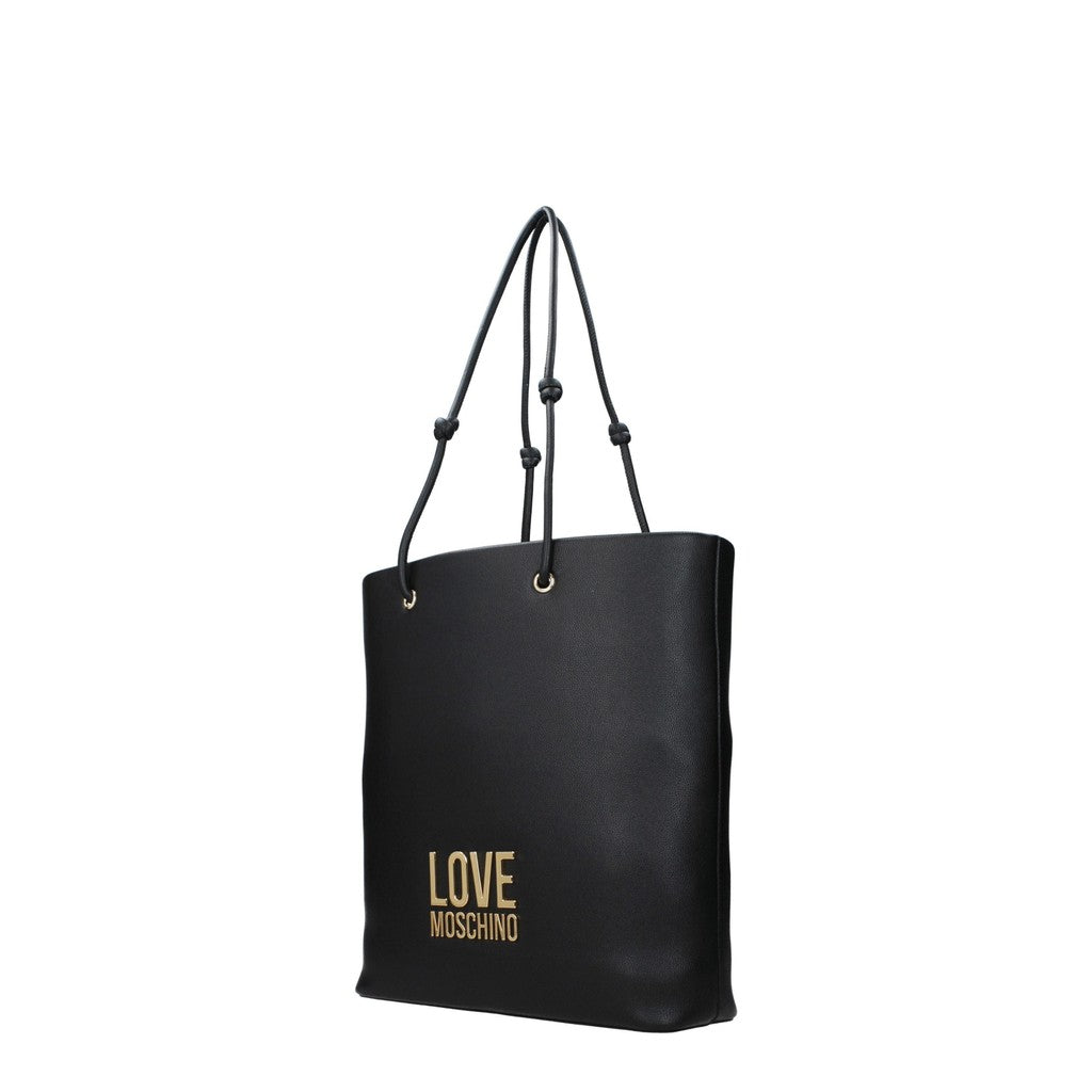 Love Moschino Ruime shopper met goudkleurige details – Zwart