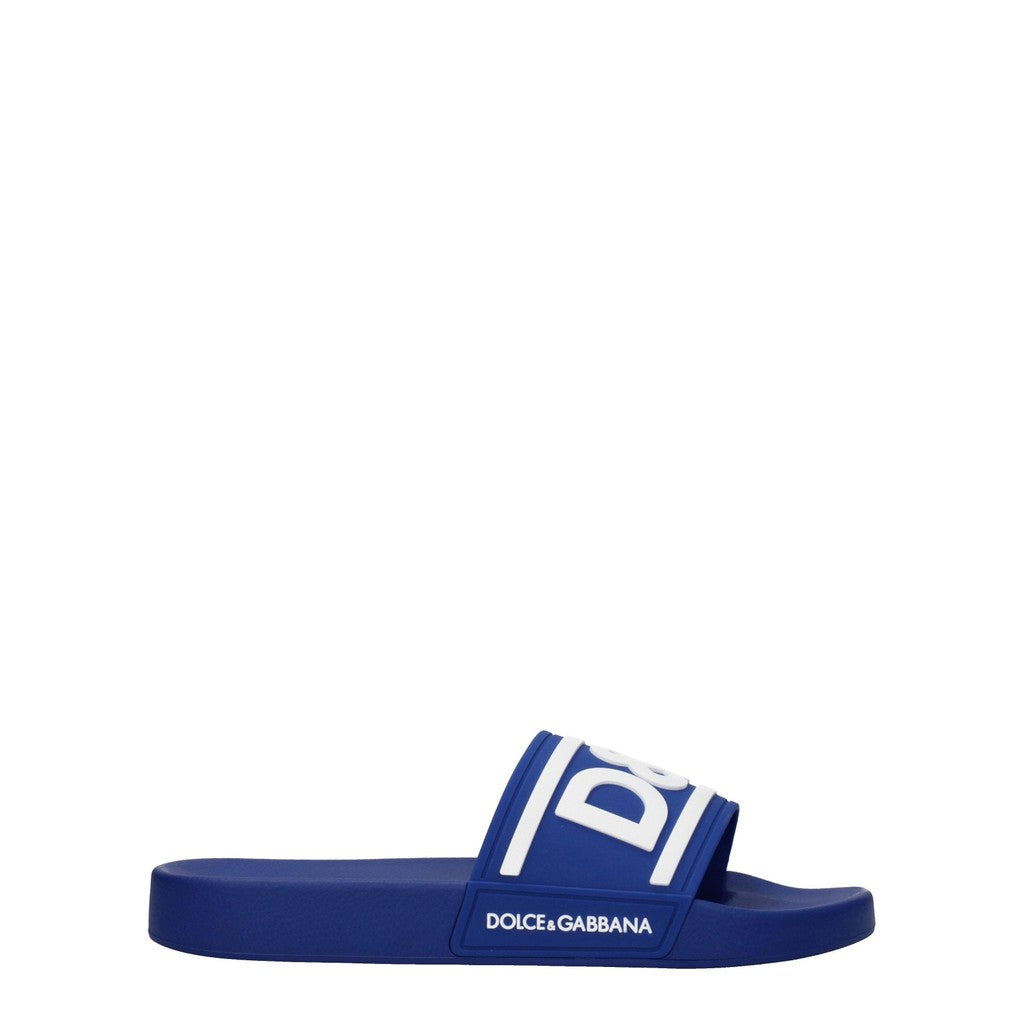Dolce & Gabbana Rubberen sandalen met open neus – Blauw / Wit