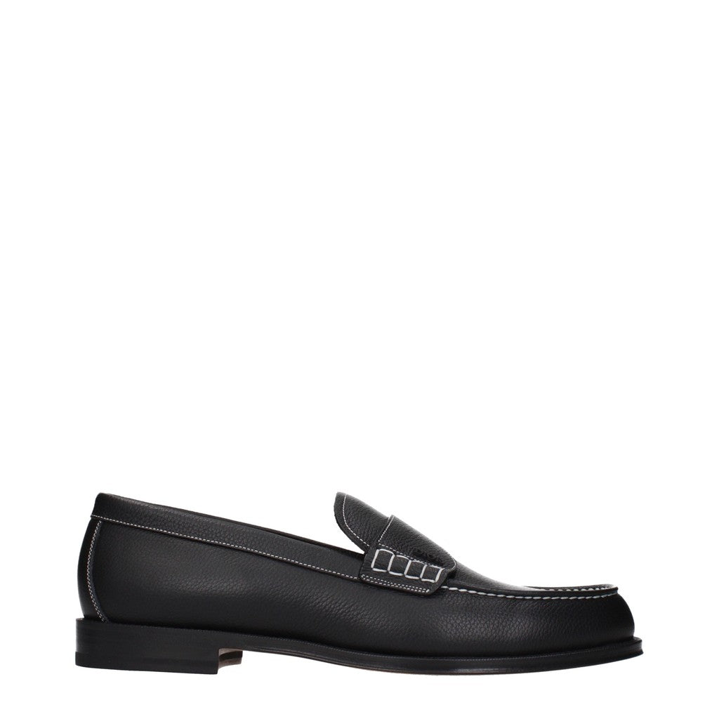 Christian Dior Leren loafers met leren zool – Zwart