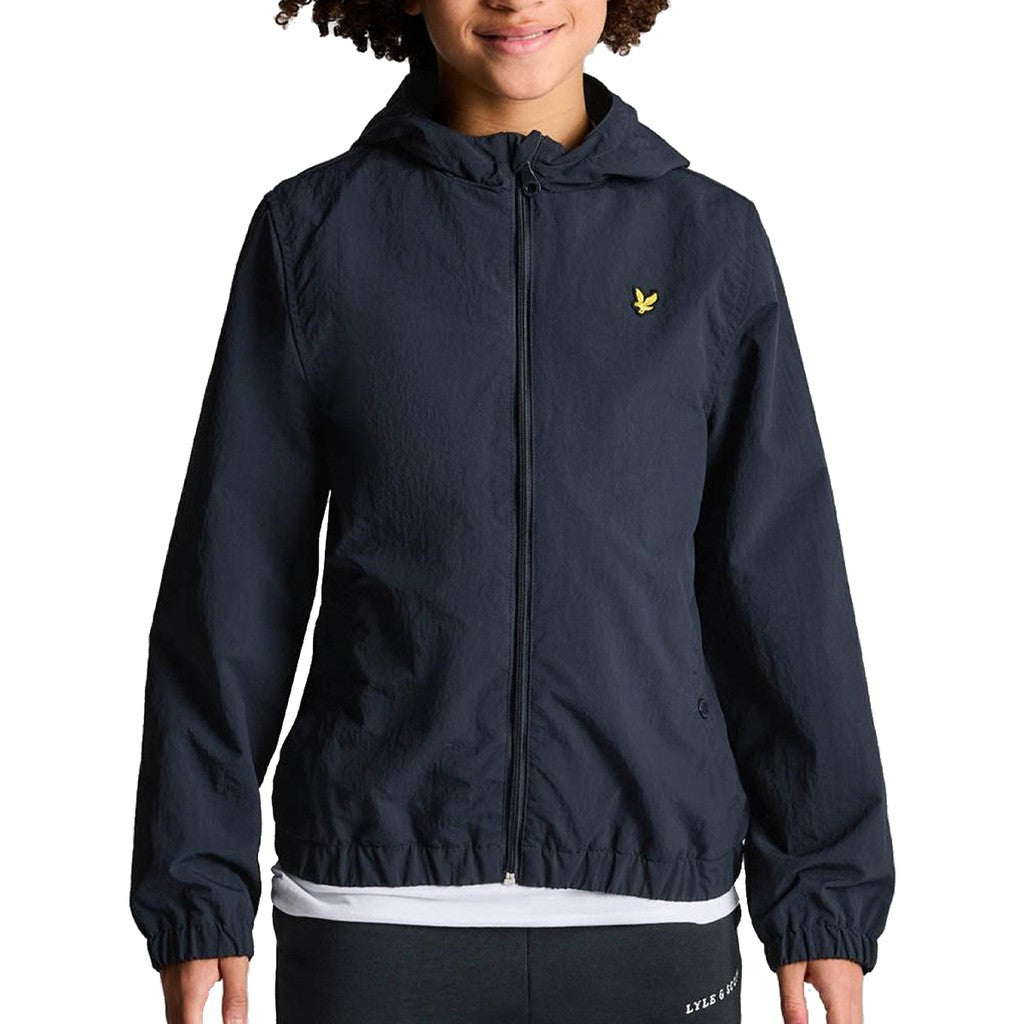 Lyle & Scott Kids Jas met capuchon en geborduurd logo – Donkerblauw