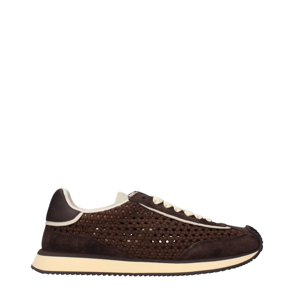 Dolce & Gabbana Sneakers van stof, suède en leer – Bruin