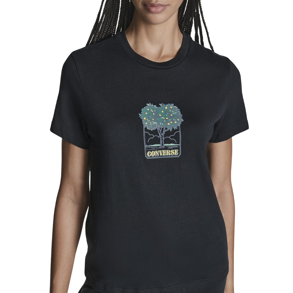 Converse Meerkleurig T-shirt met logo – Zwart