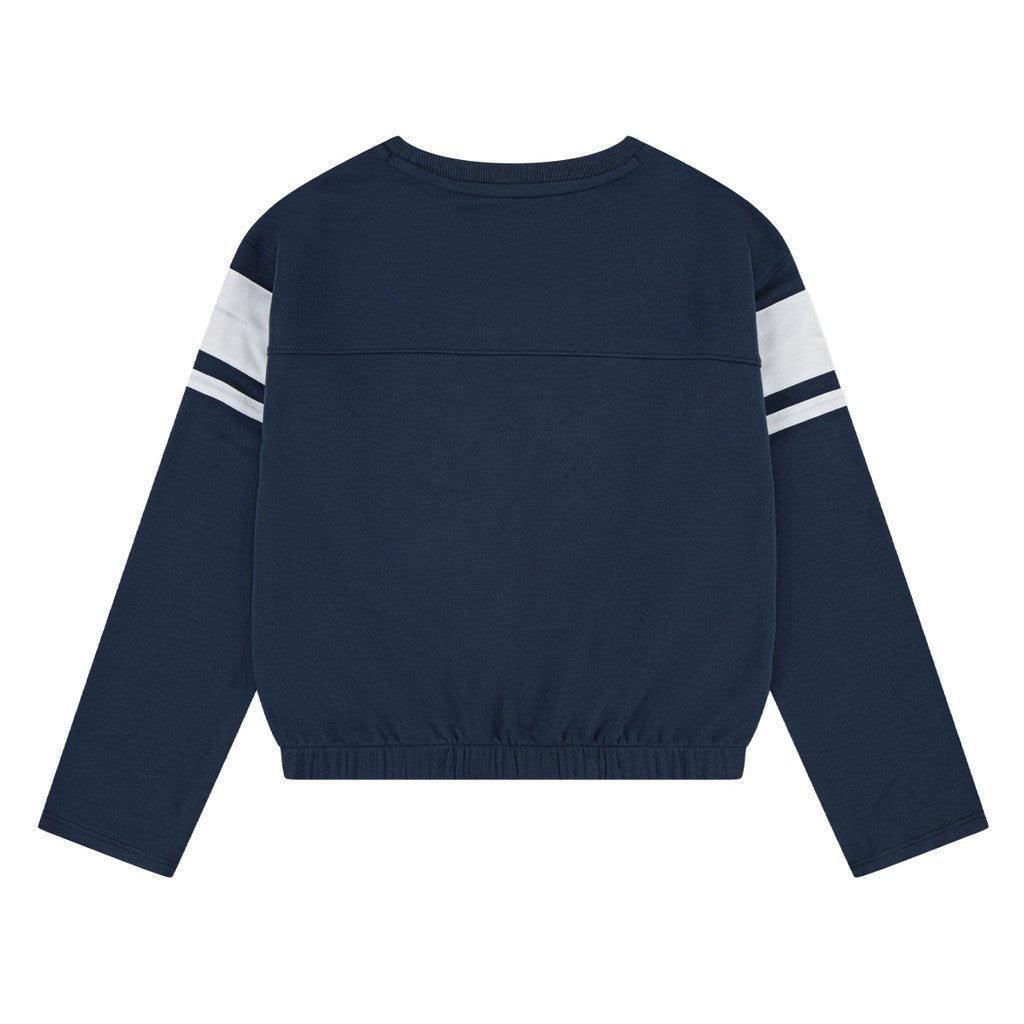 Levi's Kids Tweekleurige sweater met bedrukt logo – Marineblauw