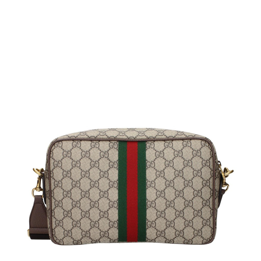 Gucci Crossbodytas van stof en leer met ritssluiting – Beige / Bruin