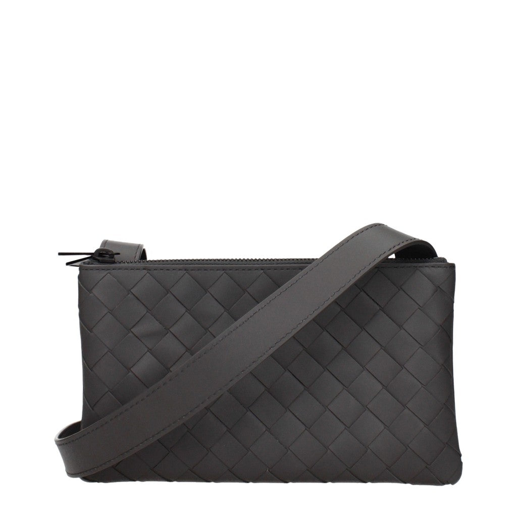 Bottega Veneta Leren crossbodytas met 3 vakken – Grijs