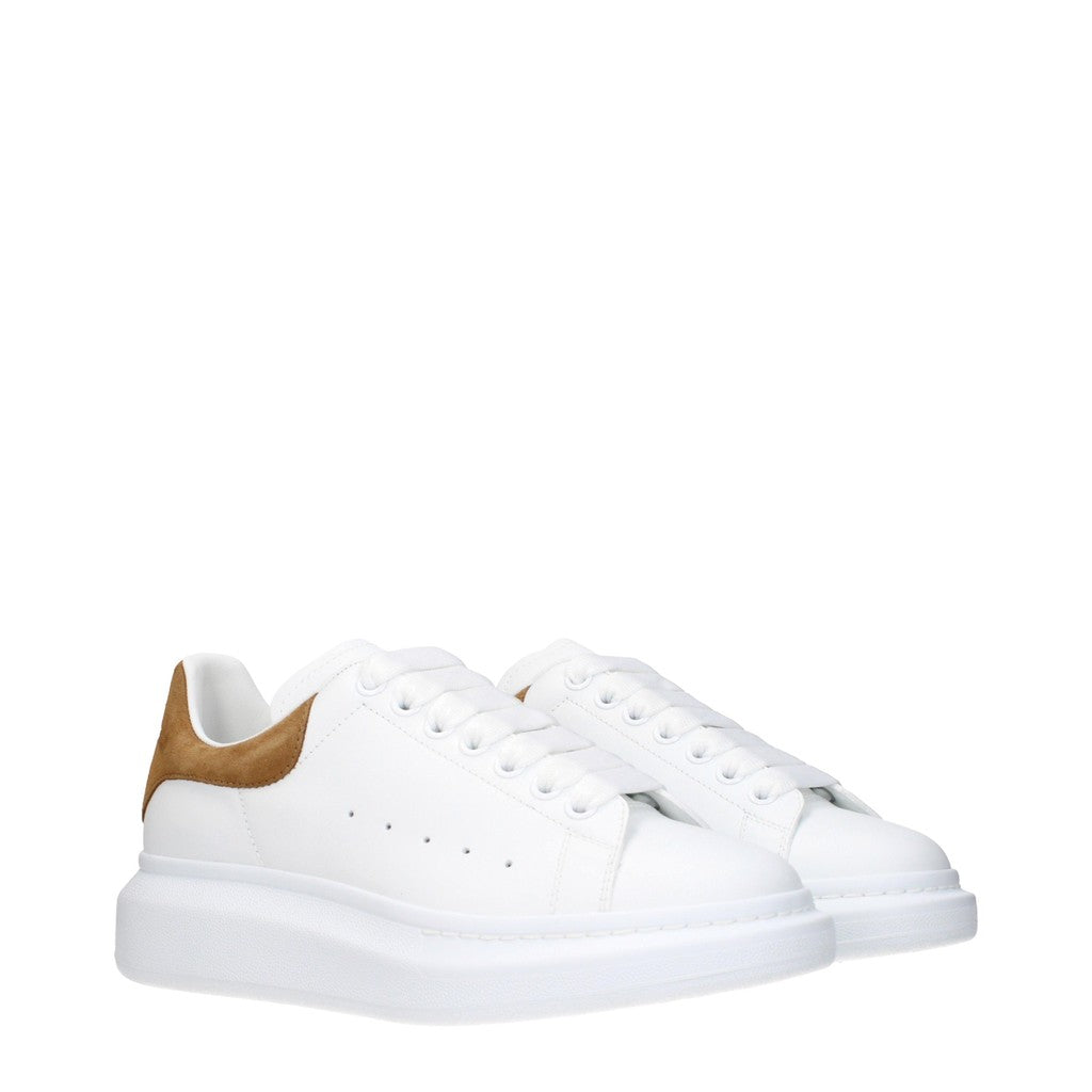 Alexander McQueen Oversized Sneakers van leer en suède met veters – Wit / Bruin