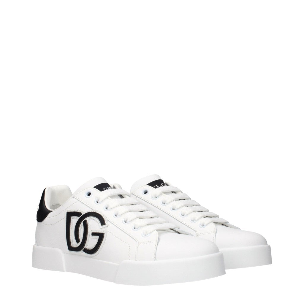 Dolce & Gabbana Sneakers met veters – Wit / Zwart