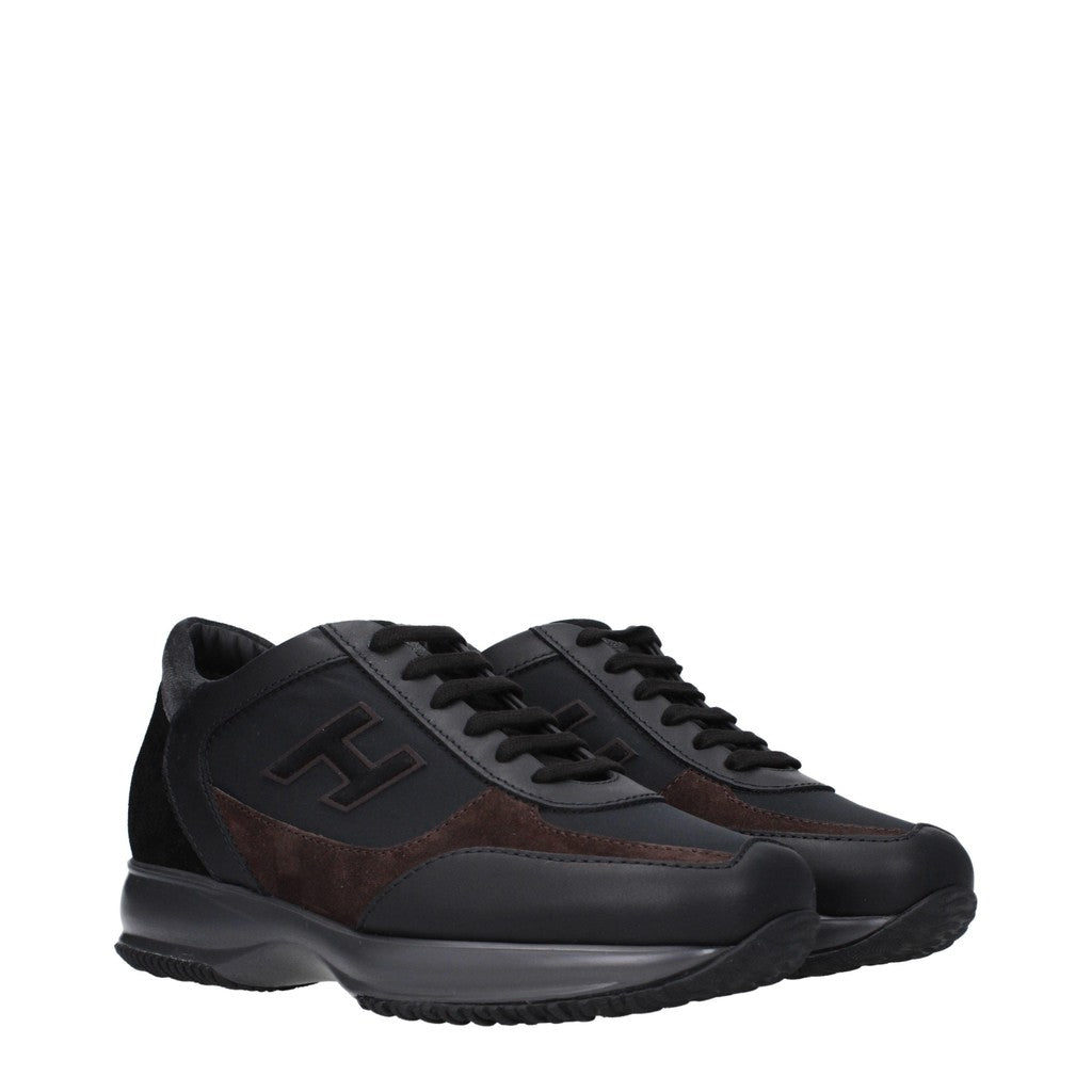 Hogan Interactive Sneakers van textiel, suède en leer – Zwart / Bruin