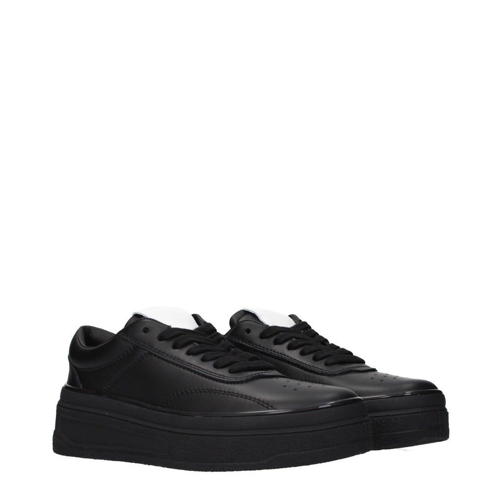 Jil Sander Sneakers met rubberen zool en ronde neus – Zwart