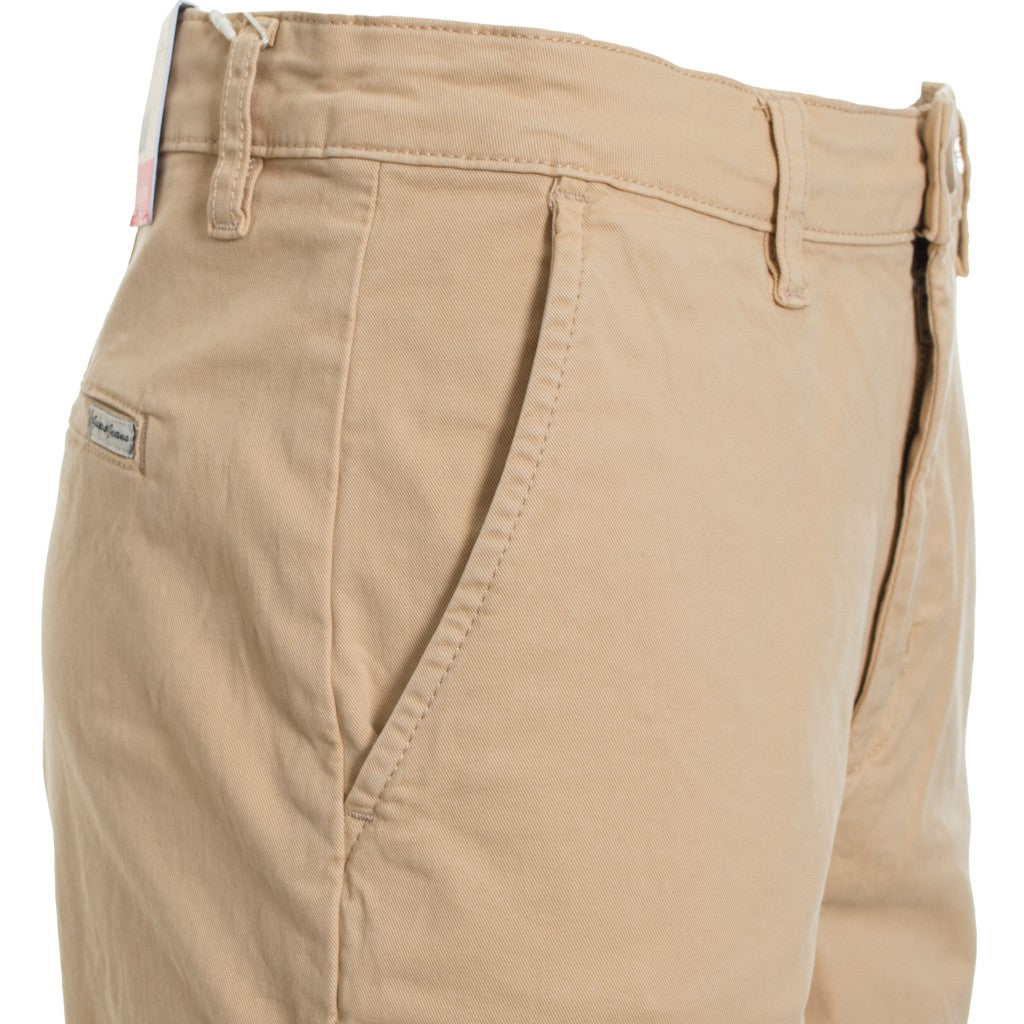 Guess Broek met vier zakken en logo – Beige