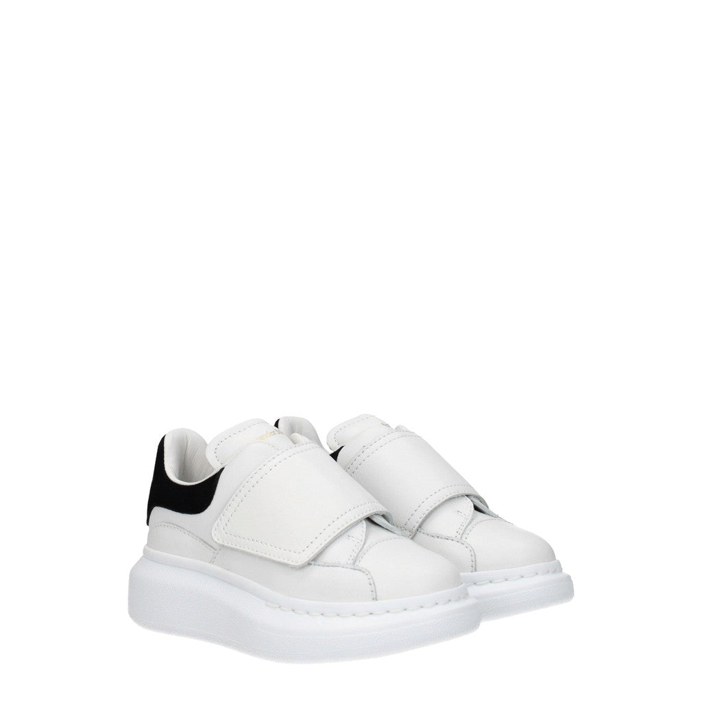 Alexander McQueen Kids Oversized Sneakers van leer en suède – Wit / Zwart