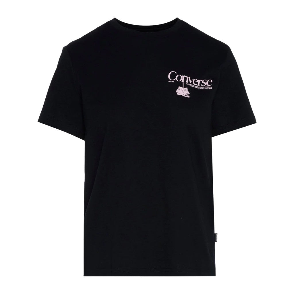 Converse Tweekleurig T-shirt met logo – Zwart