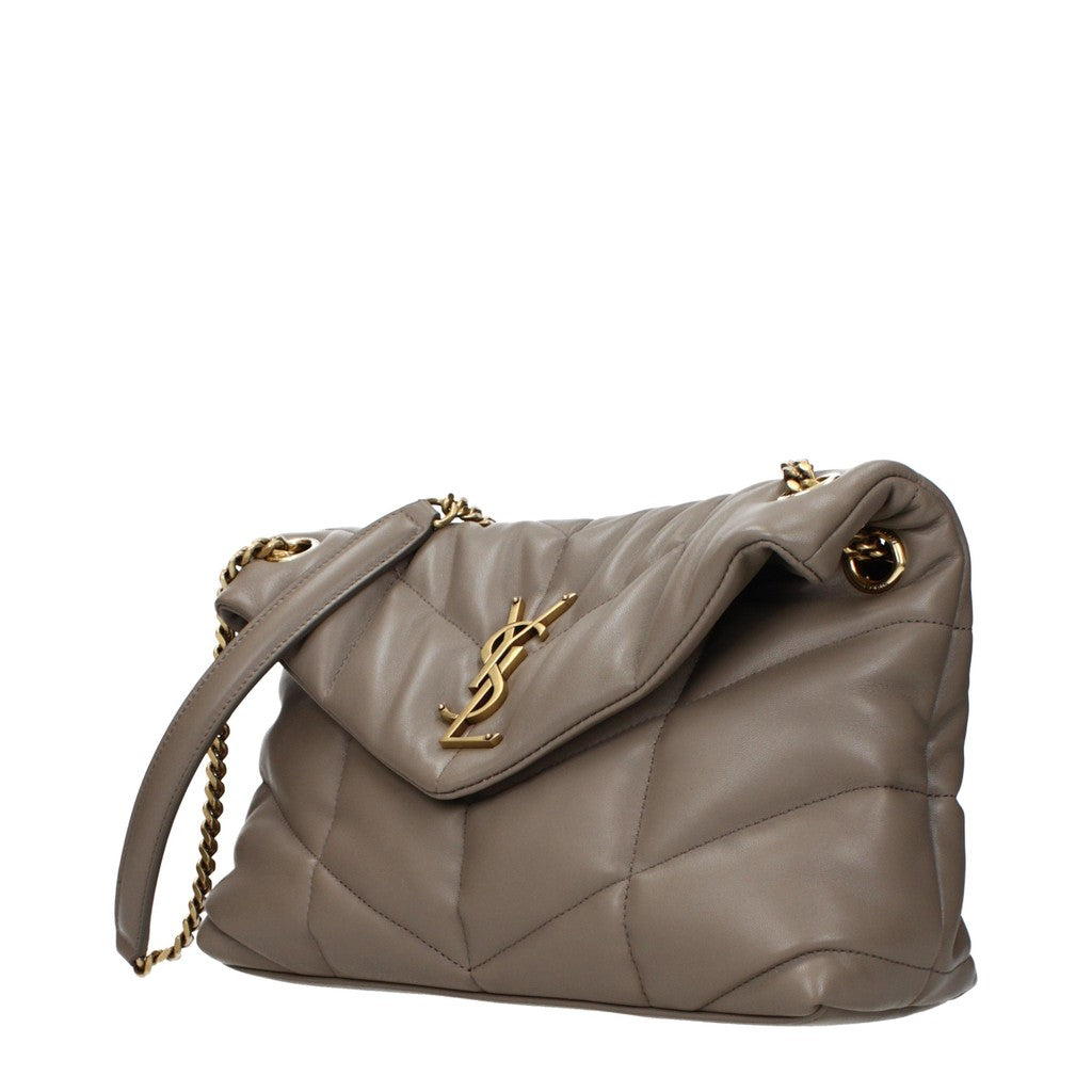 Saint Laurent Puffer Schoudertas – Taupe