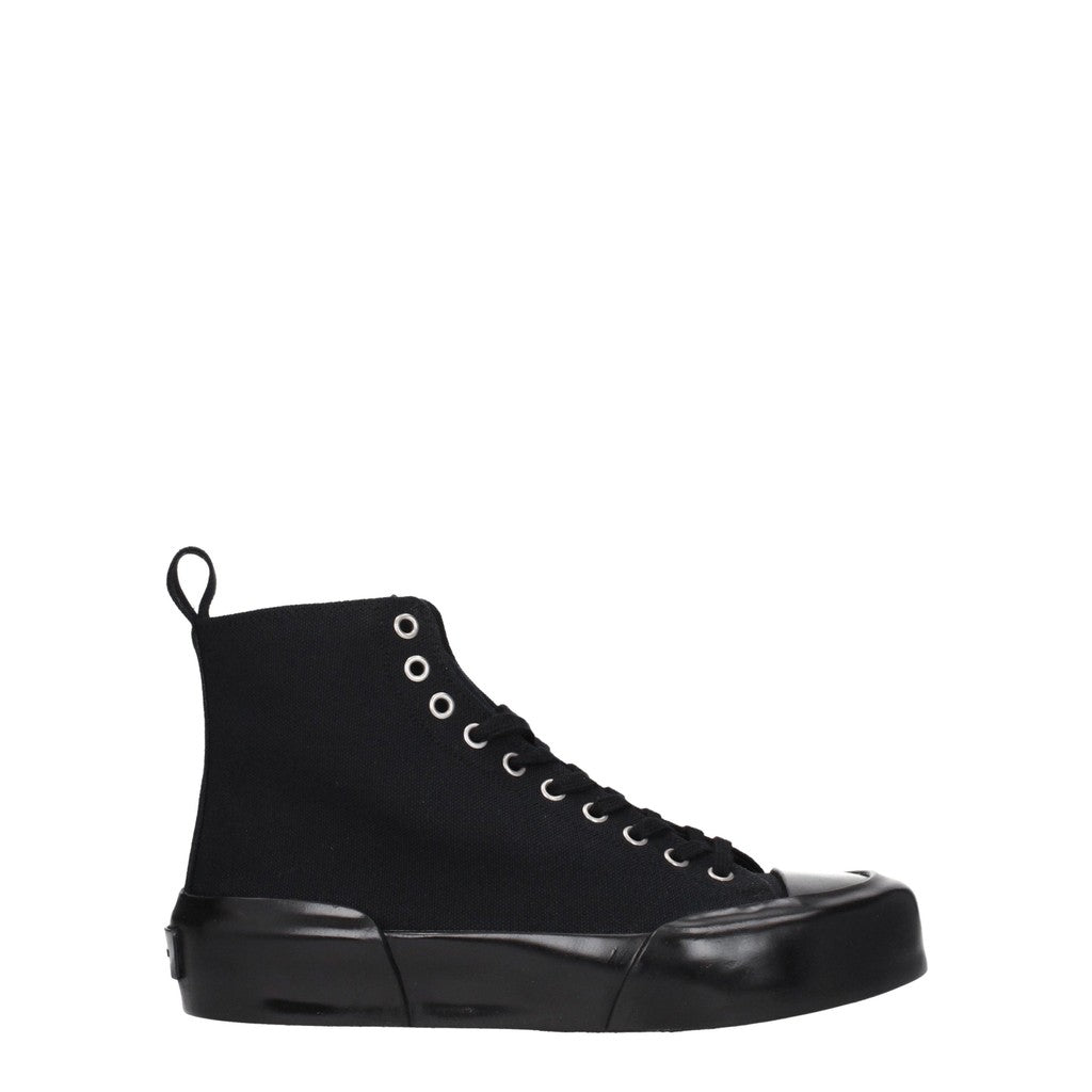 Jil Sander Sneakers van textiel met hak – Zwart