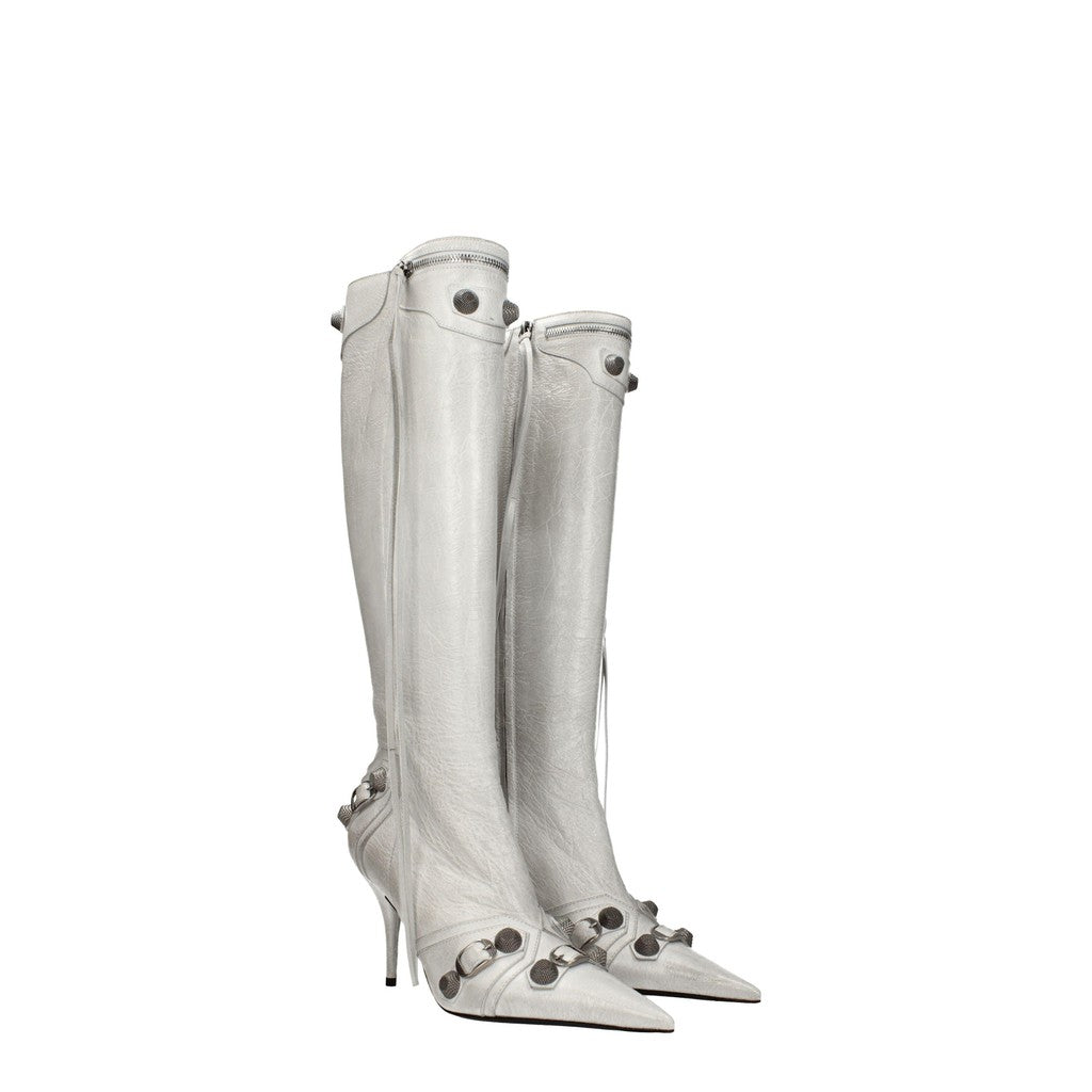 Balenciaga Knife Leren laarzen met hoge hak – Grijs