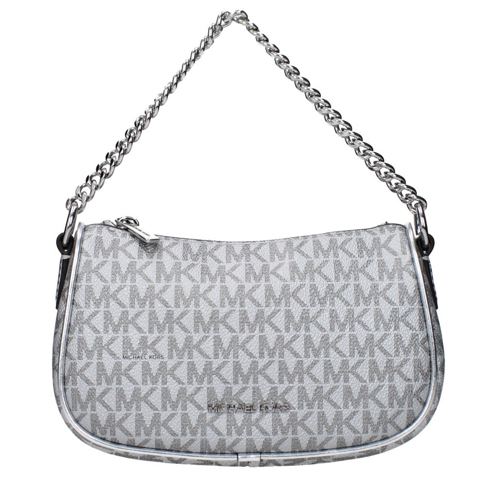 Michael Kors Carmela Crossbodytas van stof en leer – Zilver