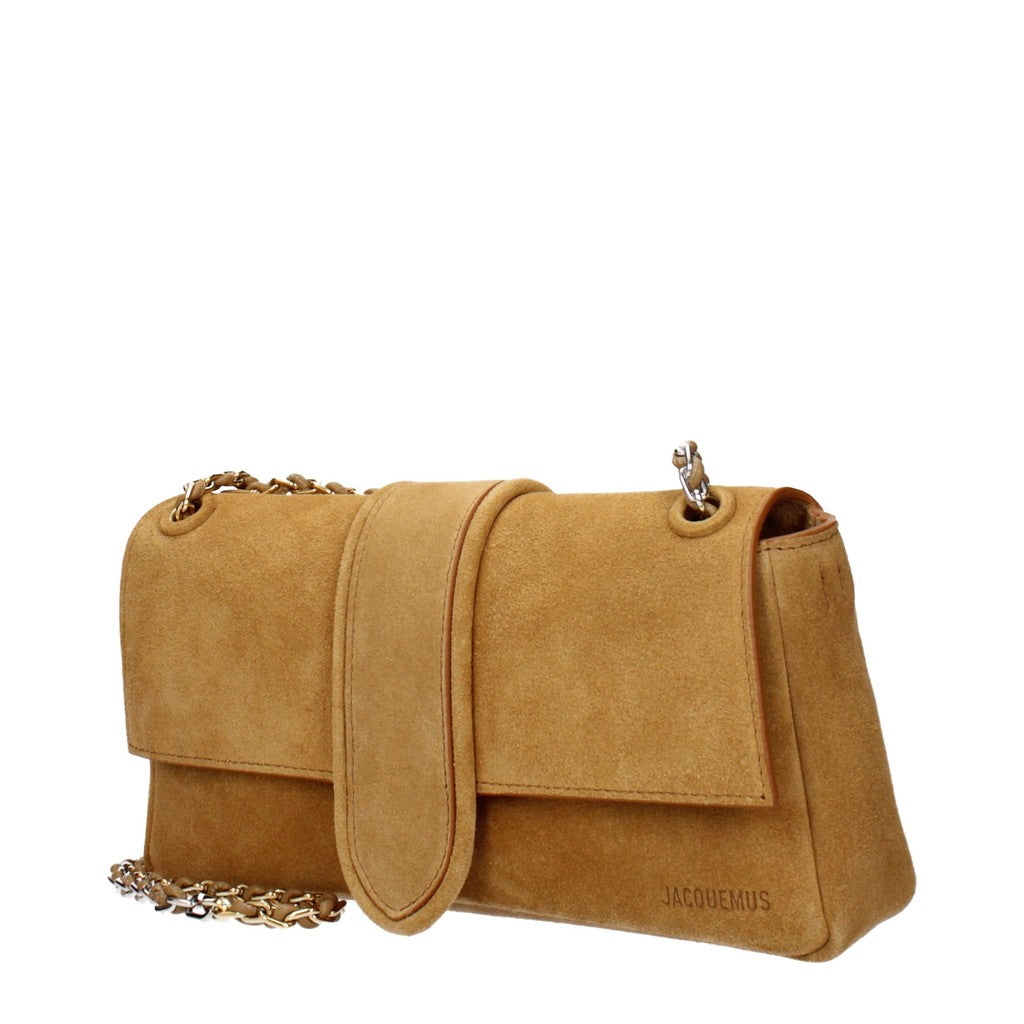 Jacquemus Bambino Chaine Leren schoudertas met ketting – Camel