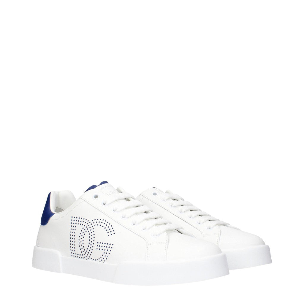 Dolce & Gabbana Leren sneakers – Wit / Blauw