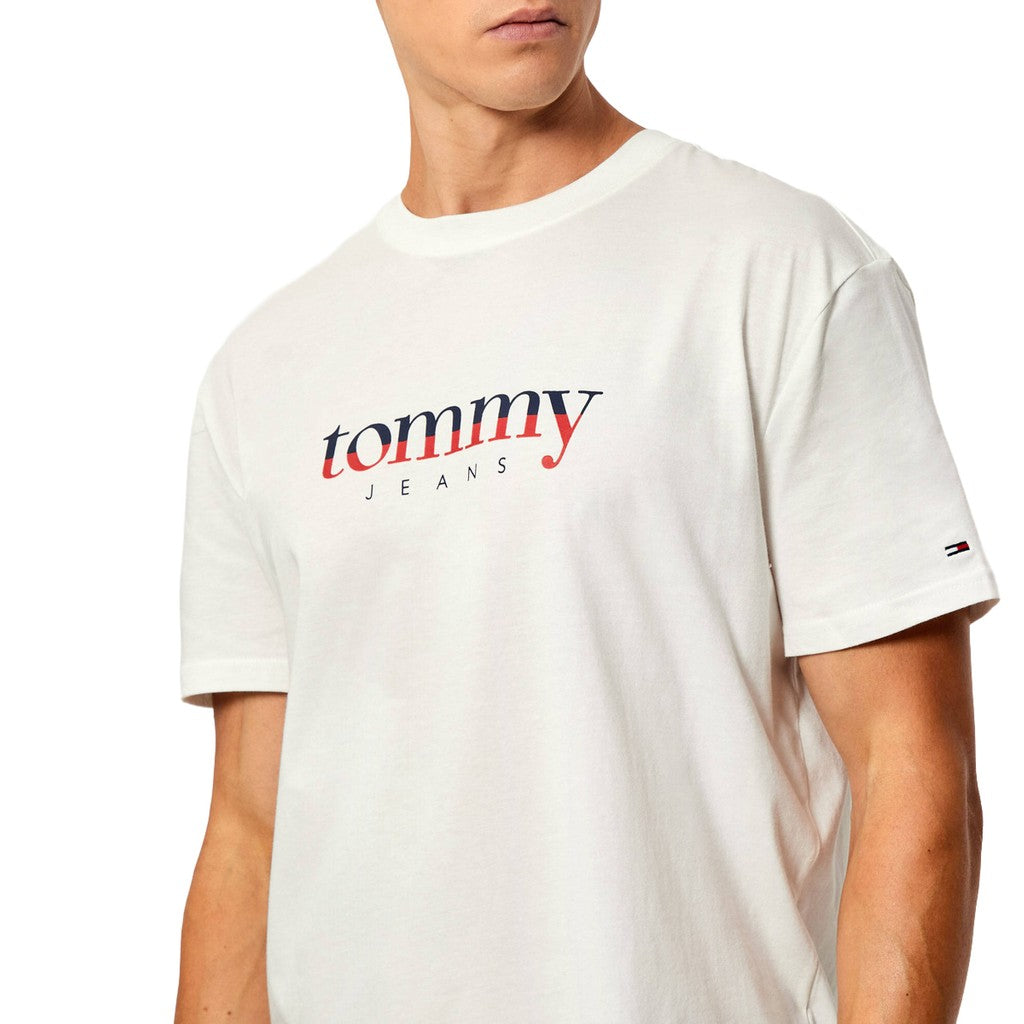 Tommy Jeans Regular Fit T-shirt met bedrukt logo – Ecru