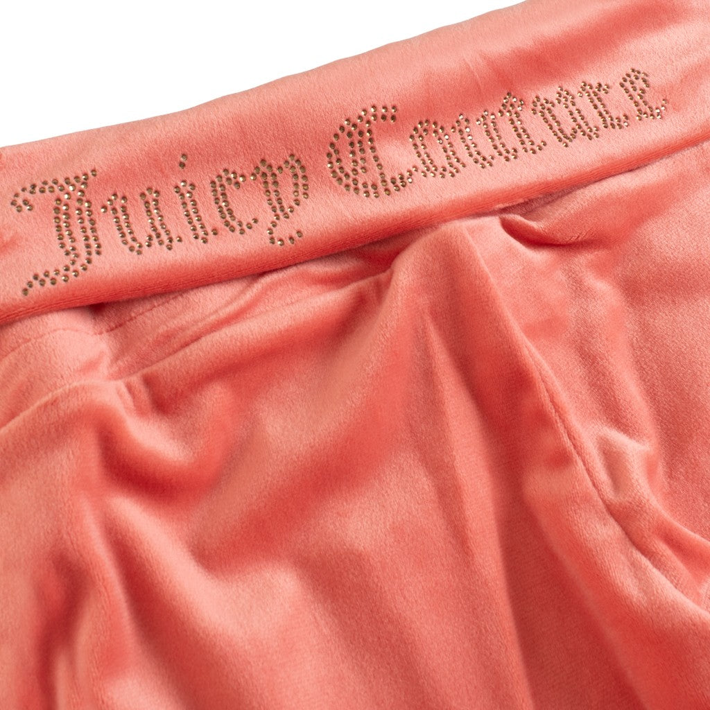Juicy Couture Kids Chenille broek met strass-logo – Koraal