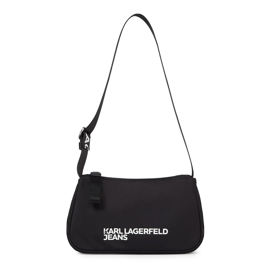 Karl Lagerfeld Crossbodytas met bedrukt logo en ritssluiting – Zwart