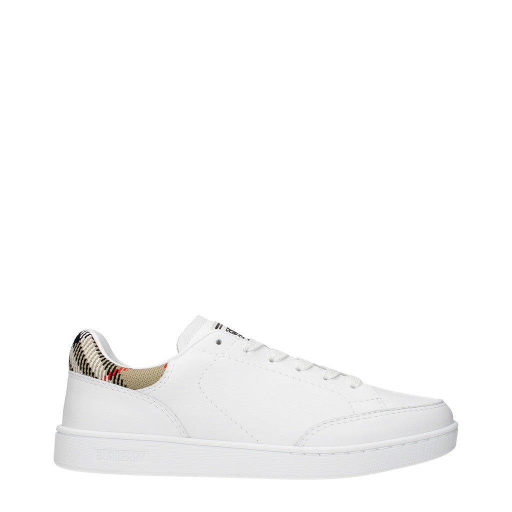 Burberry Sneakers van leer en stof met veters – Wit / Beige
