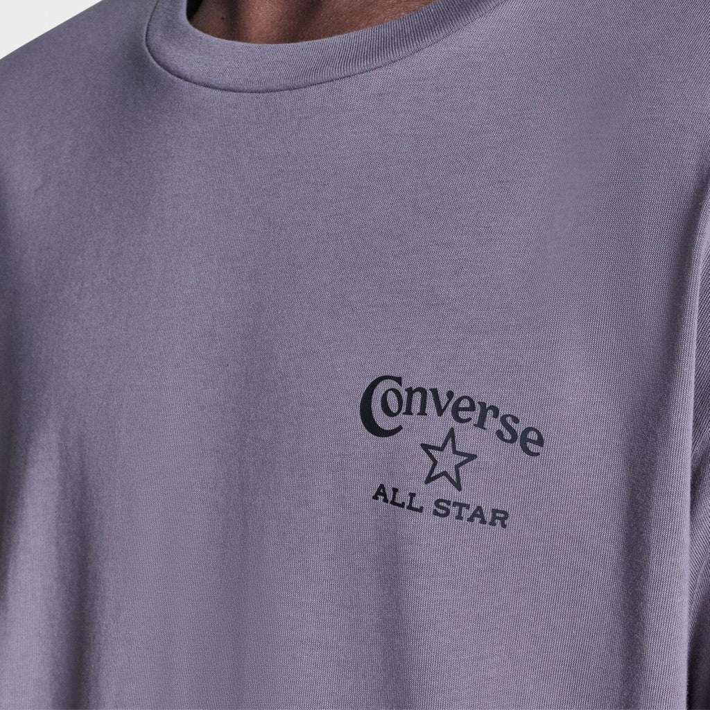 Converse T-shirt met ronde hals en bedrukt logo – Grijs