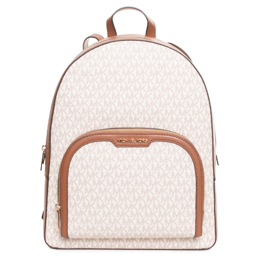 Michael Kors Jaycee Tweekleurige rugzak met bedrukt logo – Beige / Bruin