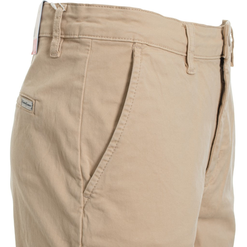 Guess Broek met vier zakken en logo – Zand