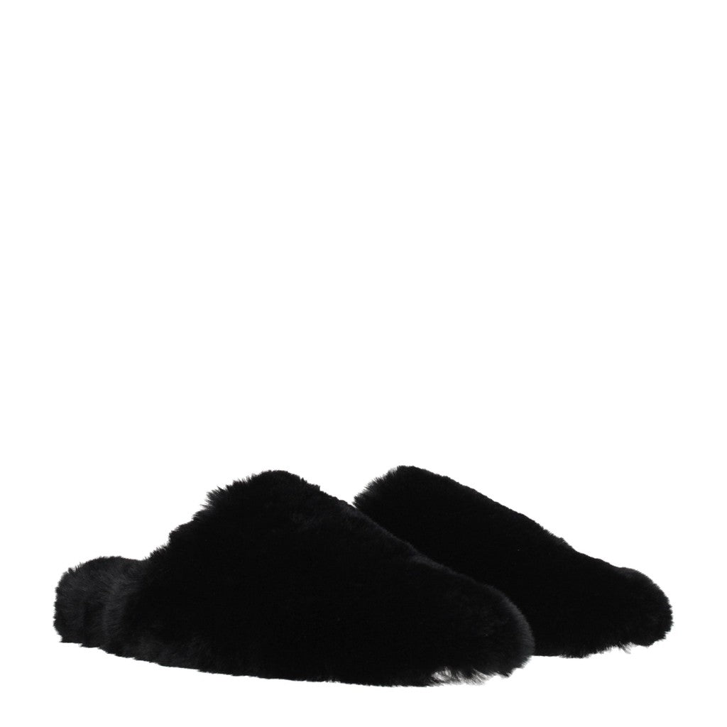 Balenciaga Sandalen van bont met open teen – Zwart