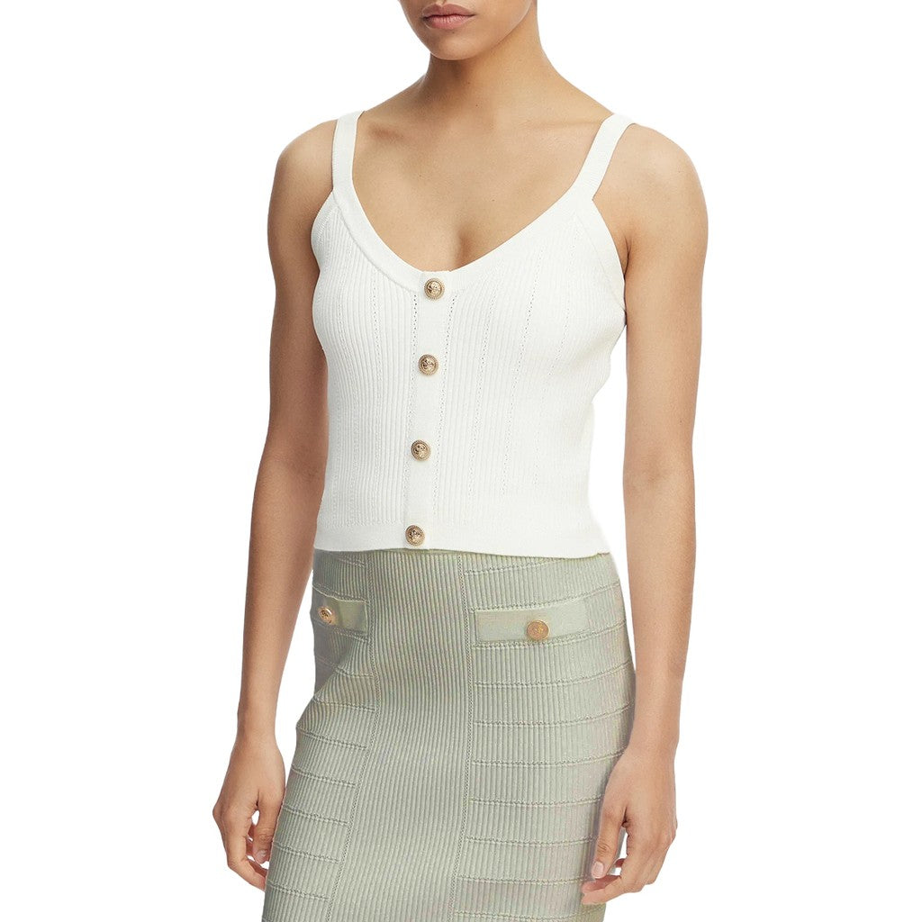 Guess Top met V-hals en schouderbandjes – Wit